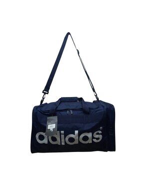 Adidas Unisex Blue Nylon Duffle Bag Logo Design Adjustable Strap One Size